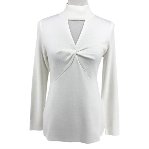 Inc International Concepts Womens Embellished Keyhole Sweater Charcoal Size Large main image 1